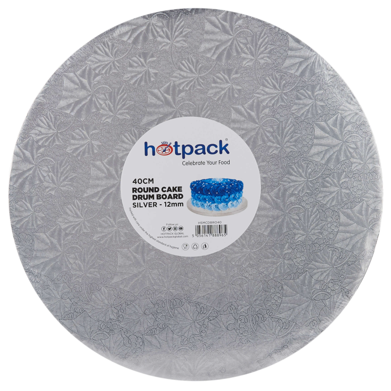Cake Drum Board Round Silver 1 Piece