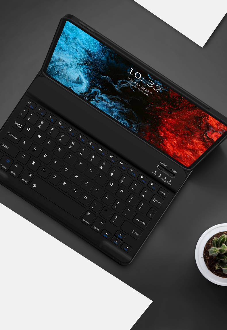 Green Premium Leather Case with Wireless Keyboard ( English/Arabic ) for Apple iPad Mini6 8.3" 2021 - Black