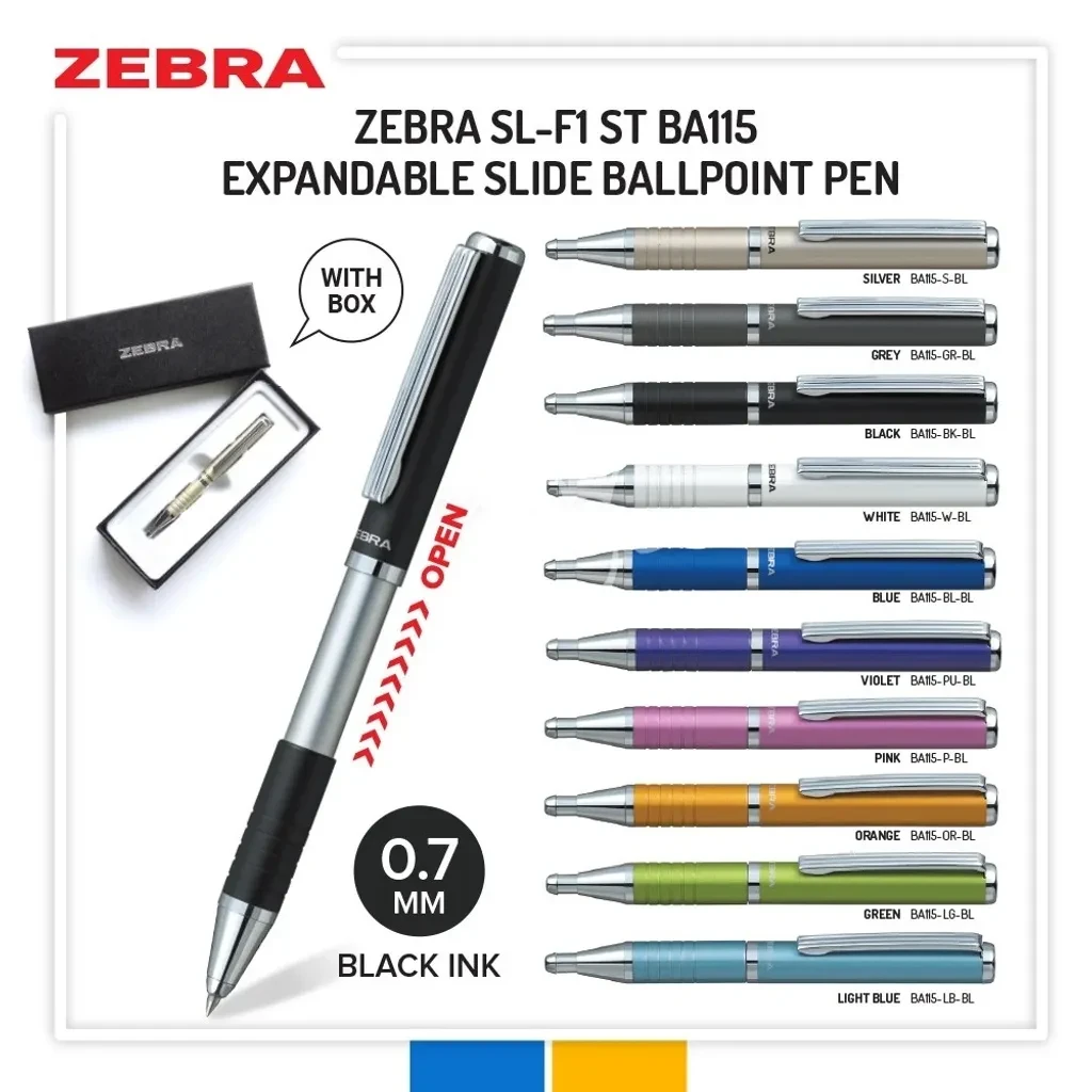 Zebra Slide Ball Pen 0.7mm BA-115 Pocket Ballpoint