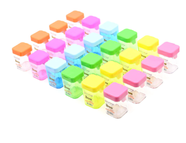 Brons Sharpener With Contianer 24 Pieces Per Box, 6 Assorted Colors -KRSPBR-570