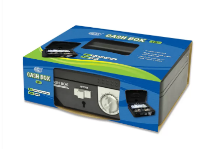 FIS Cash Box Steel Black Color With Number/Key lock, 250 x 180 x 85 mm, 10 Inch Lock Size - FSCPTS1026CBK