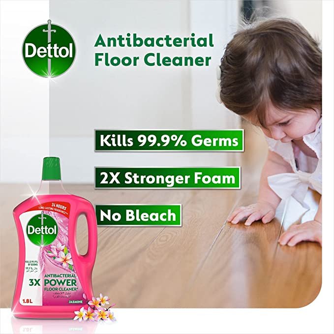 Antibacterial Dettol Jasmine Power Floor Cleaner 1.8L InZoneuae