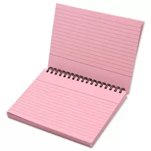 FIS Ruled Record Card 180 GSM 6X4 Inch Double Loop Spiral 50 Sheets Pink -FSIC64-180SPPI