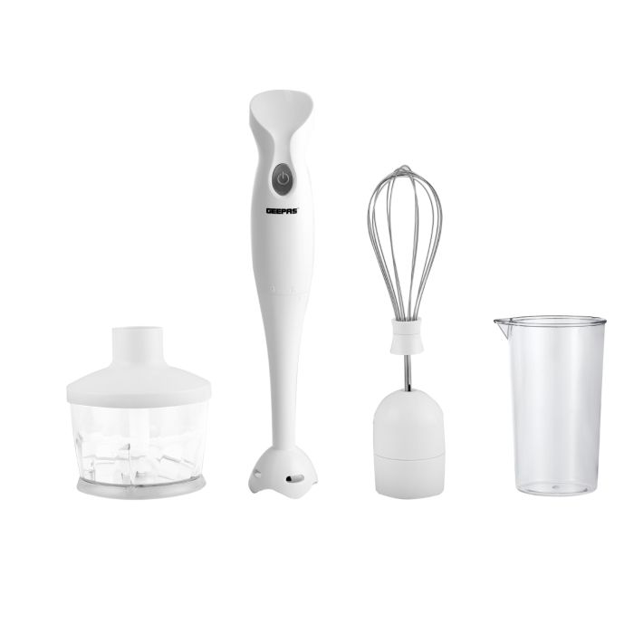 Geepas Hand Blender 200W - 2 Speed Food Processor, Wisk, Stainless Steel Blade | Ideal For Making Soups, Smoothies, Milk Shakes, Baby Food