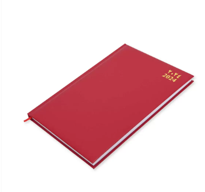 FIS A4 Diary 2024 Arabic/English (Saturday & Sunday Combined) Red - FSDI48AE24RE