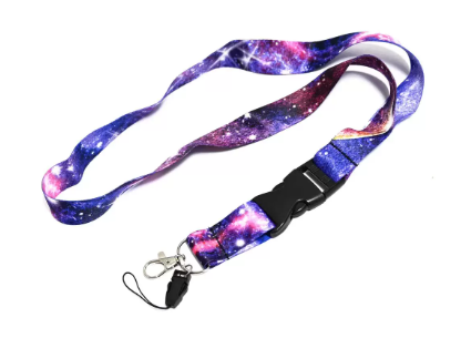 FIS Bag of 10 Fancy Lanyards with Metal Hook Width:2.5CM, Length:90CM Purple Color - FSNAF1