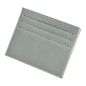 FIS Italian PU Soft Cover Stiched Slim Wallet Polyurethane For Unisex, Two Side open 6 ID Card Pockets, Size 8 x 10.5 cm, Grey Colour - FSPQSW16