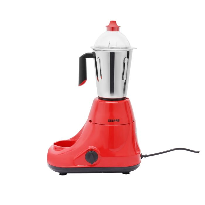 Geepas GSB5081 750W 3-In-1 Mixer Grinder - Multi-Functional Grinder, Stainless Steel Jars & Blades - 3 Speed |Perfect For Dry & Wet Fine Grinding Mixing Juicing
