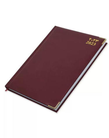 FIS 2023 A4 Diary Arabic/English Vinyl 1-Side Padded Gold Corner Maroon - FSDI48AEG23MR