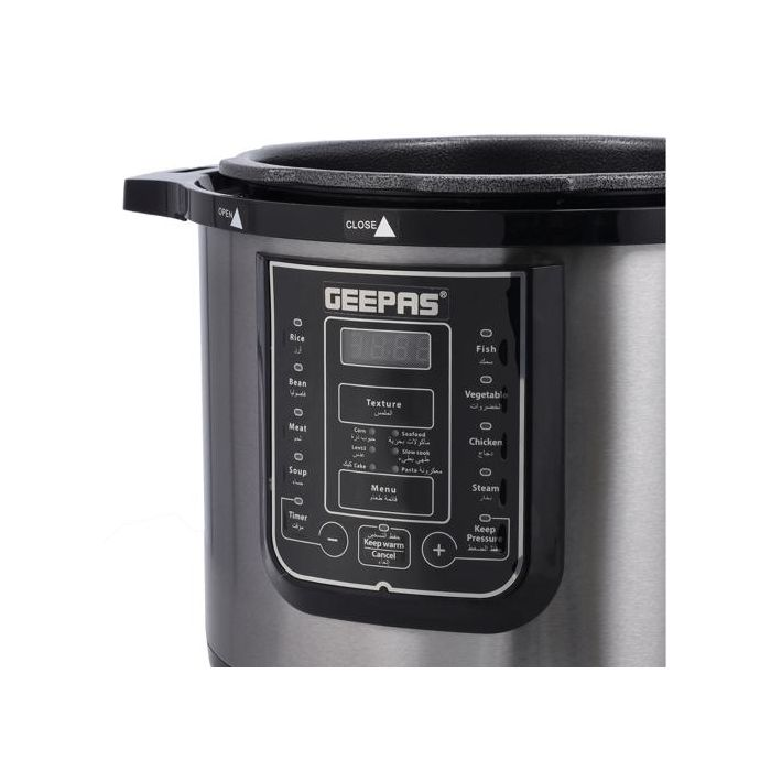 Geepas GMC35029 8L Digital Multi Cooker - Portable LED Screen With Touch Menu | 14 Programs, Auto Shut Off Function |8L Capacity| Detachable Inner Lid