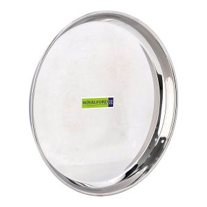 Royalford 29CM Bidding Thali - Stainless Steel - Silver