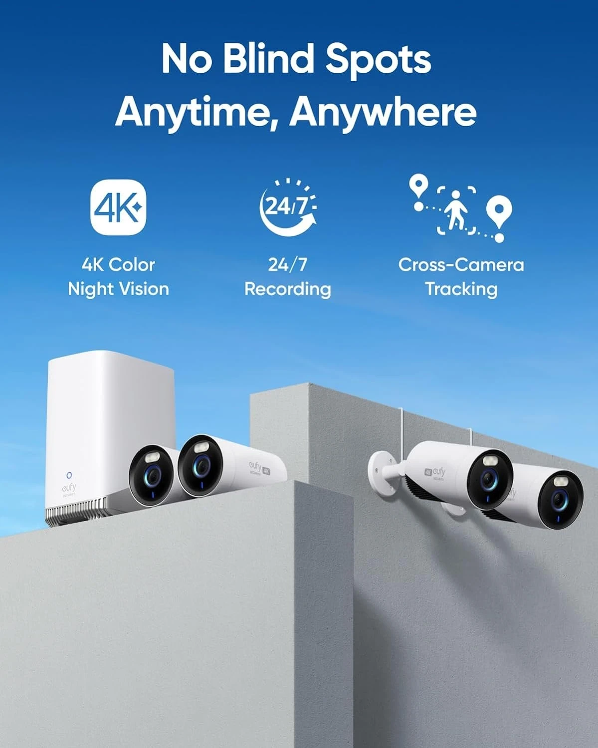 Anker Eufy 4K Wireless Security System Camera 1+4 White - E8600323