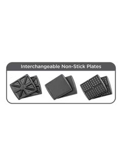 3-in-1 4 Slice Sandwich & Waffle Maker with 180 Degree Grill Mode with Interchangeable Plate 2 Years Warranty 1400.0 W TS4130-B5 black