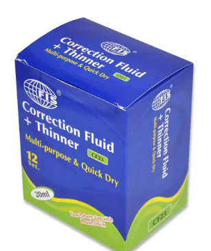 12-Piece FIS Correction Fluid + Thinner Bottle Set, 20ml - FSCF23