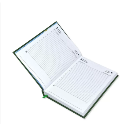 FIS A5 Diary 2024 (Arabic/English) 1 Side Padded Cover, Green - FSDI18AE24GR