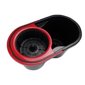 Royalford 16L Mop And Bucket Set - Stainless Steel - Black And Red