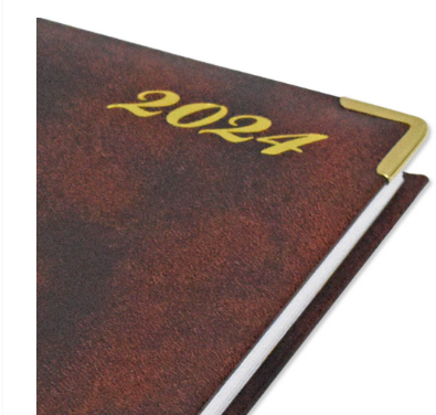 FIS Diary 2024 English (Saturday & Sunday Combined) A5, Brown - FSDI92E24BR