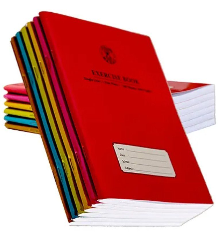 Sadaf A4 Four Line with Left Margin Exercise Book, 100 Sheets, 200 Pages - Pack of 6