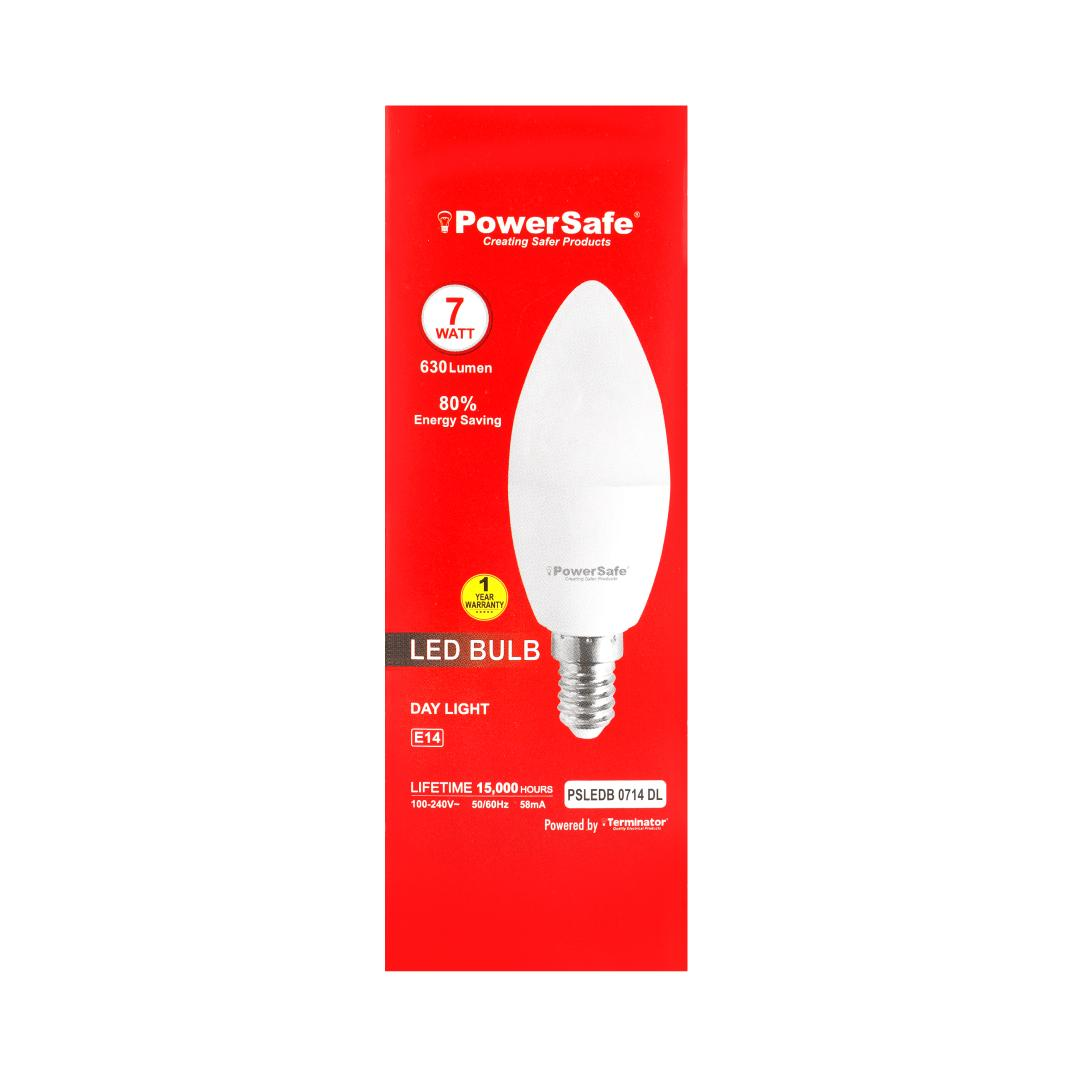 PowerSafe brand 7W LED Candle Bulb E14 – Day Light