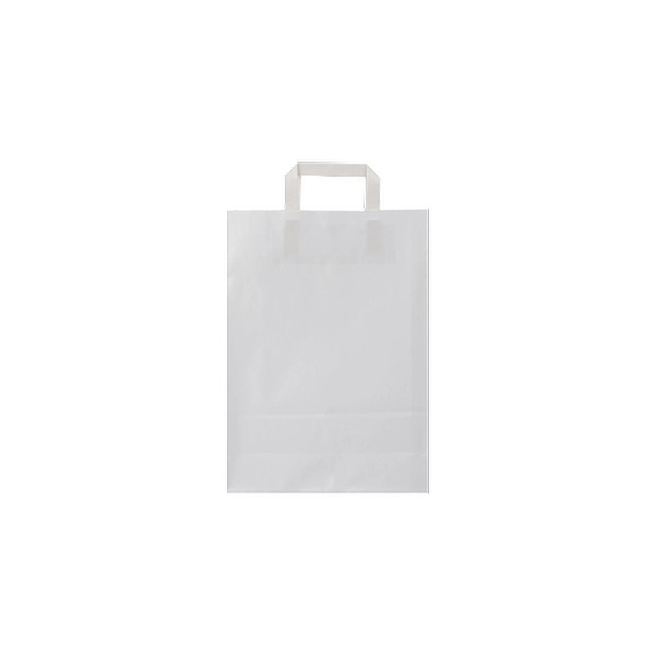 White Flat Handle Paper Bag 26x10x36 Cm 250Pieces