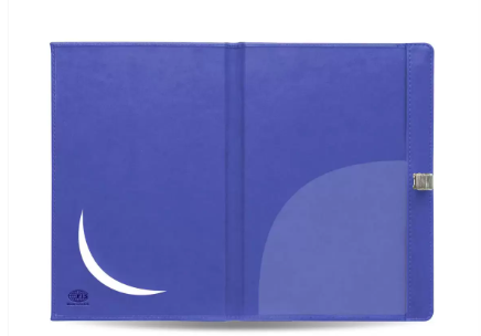 Bill Folders Blue Color, Italian PU Covers, Round Corners & Pen Holder, 175 x 245 mm - FSCLBFPHBL