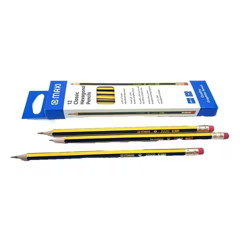 Maxi Classic Hexagonal Quality Graphite Pencils 12 PCS Pack of 3