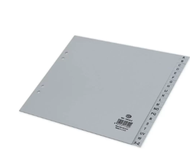 Pack of 50 Pieces A5 PP Index Divider (A - Z) English Grey