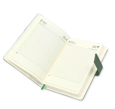 FIS 2024 A5 Diary Arabic/English Vinyl Hard Sewn Cover Green -FSDI80AE24GR