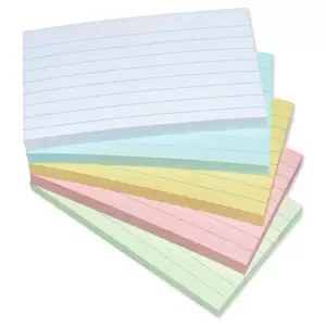FIS Sticky Note Pad, 3X5 inches, Pack of 5, Ruled 5 Assorted Pastel Color -FSPO3X5RP5C