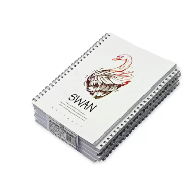 FIS Pack Of 5 Spiral Soft Cover Notebook, 96 Sheets A5 Swan Design 4 -FSNBSSCA596-SWA4
