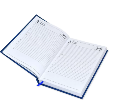 Fis 2023 A5 Diary,Vinyl, English Hard Cover Blue -FSDI21E23BL