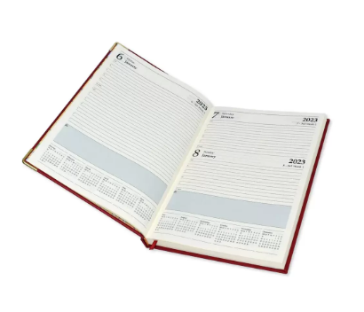 FIS 2023 Diary A4 PU English 1-Side Padded Gold Corner Maroon - FSDI48EPG23MR