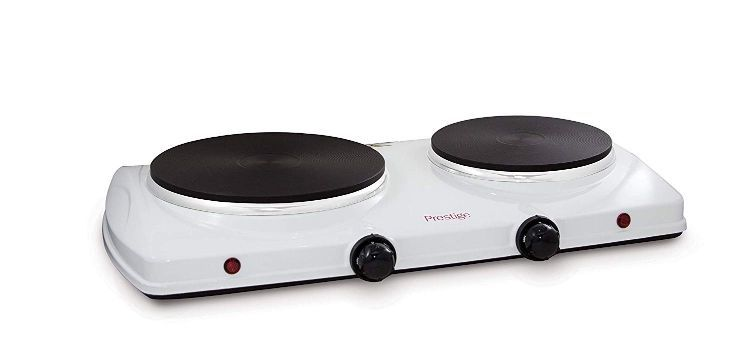 Prestige Double Hot Plate â€“ PR50357 - Stainless Steel - White