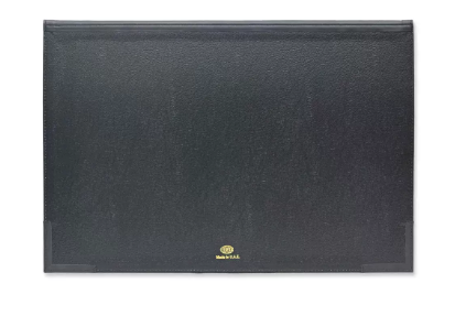 FIS Year Planner 2024 (English/French) Italian PU with Desk Blotter, Black - FSDKPUBEF24BK