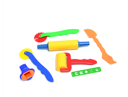 Nova Color Play Dough And Mold Set, 4 Assorted Color 130 Grams Each (Red,Blue, Green,Yellow) With Molds And Toys -KRMCNC-851