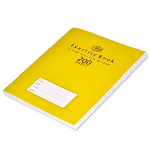 FIS® EXERCISE BOOK NOTEBOOK 200 PAGES, 4 LINE WITH MARGIN, Size 16 x 21 cm, Pack of 6