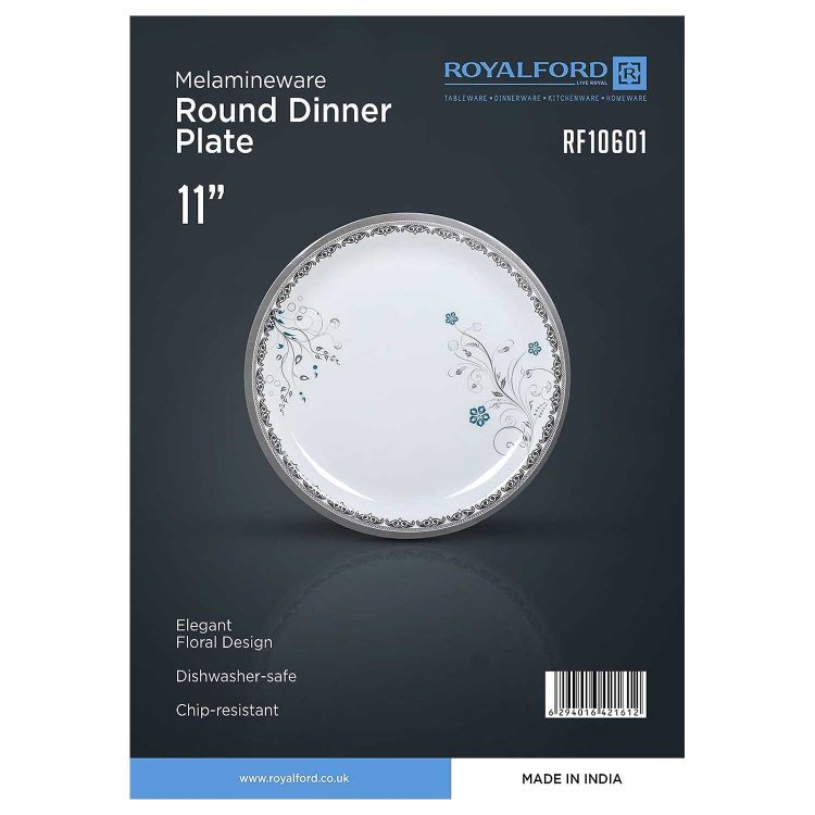 Royalford Melamineware 11" Round Dinner Plate Floral - Melamine - Multicolor