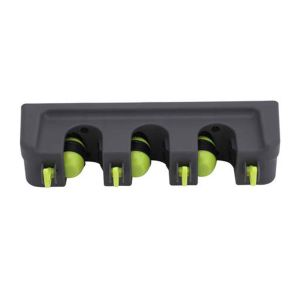 Royalford 3 Holes 4Hook Mop Holder - Plastic - Multicolor - 4 Hooks