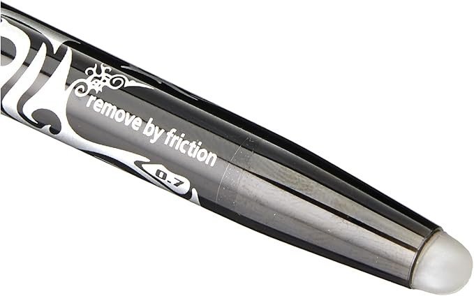 Pilot Frixion Erasable Rollerball Pen, 0.7 mm Tip - Black