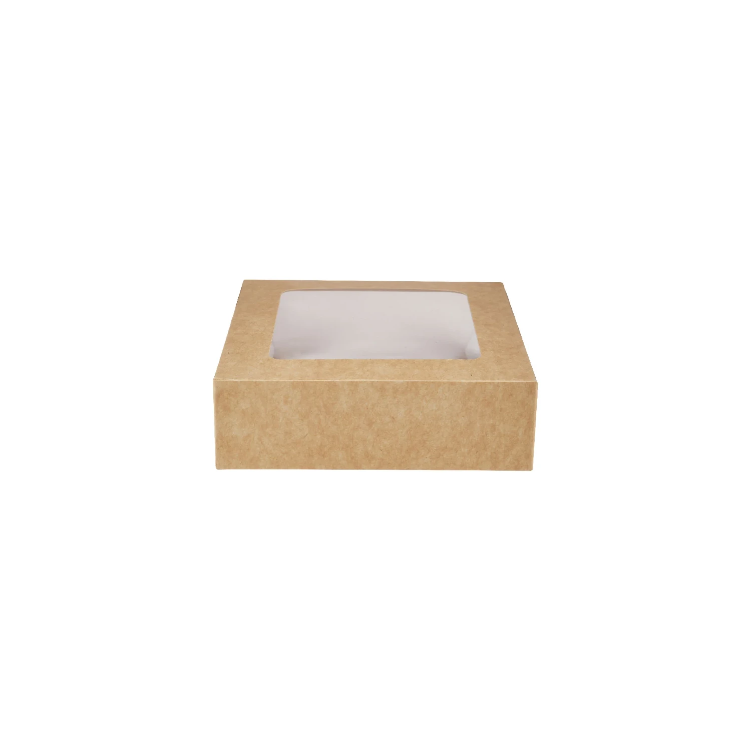 Kraft Square Salad Box with Window 250 Pieces
