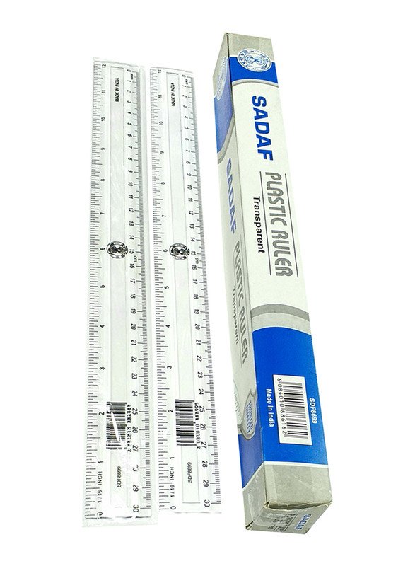 SADAF PLASTIC CLEAR RULER 30CM