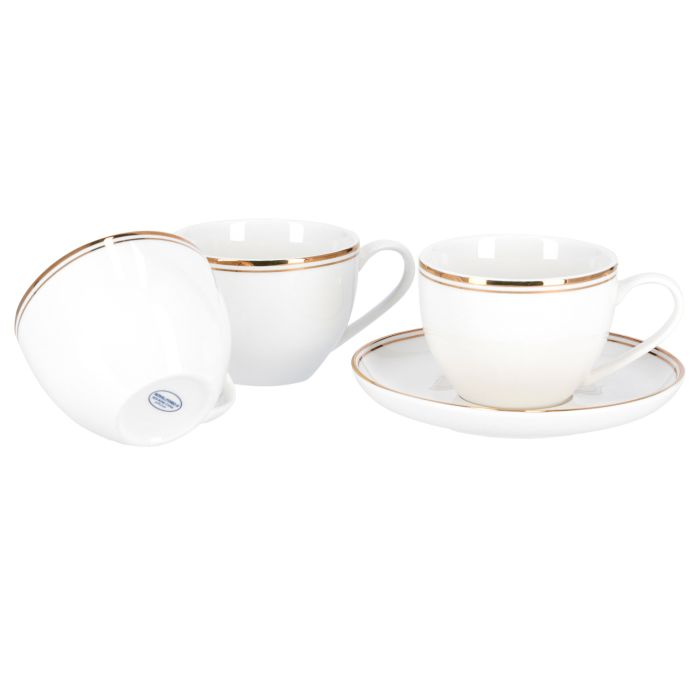 Royalford RF9653 12 Pcs New Bone Cups With Saucer Set 8.8*7Cm - Made Up Of High-Quality Material For Regular Use Heat Resistant | Dishwasher Safe | Ideal For Tea, Coffee, Latte, Cappuccino Or Espresso
