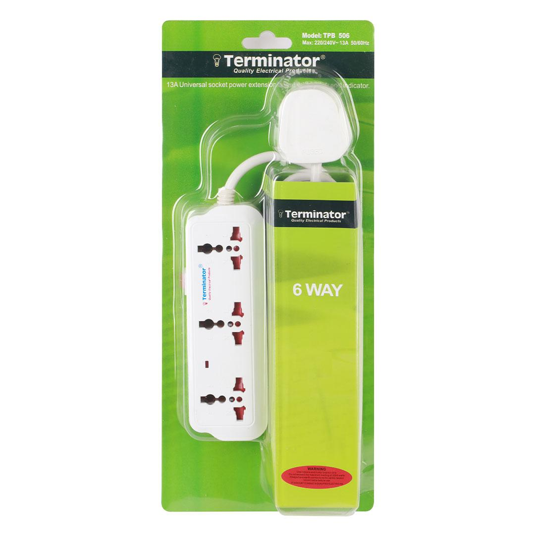 6 Way Universal Power Extension Socket 5M Cable 13A
