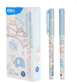 Deli EG15-BL# cute cartoon gel pen office learning stationery #0.5mm #blue