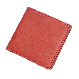 FIS Italian PU Bifold Design Wallets Polyurethane For Men, ID Card Window, 6 Card Slots, 2 Sideways Pockets, Divided Bill Compartments, Maroon Colour, Closed Size 100 x 105 mm - FSPQMRD5