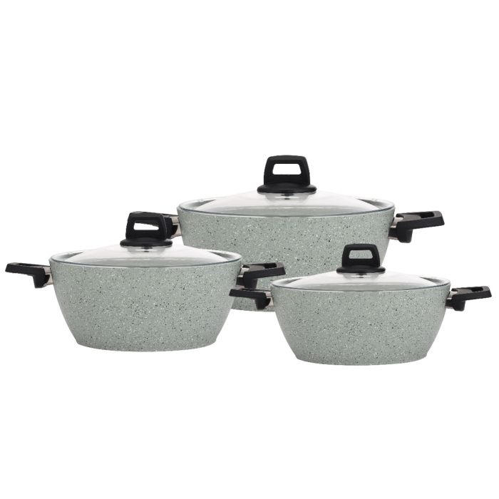 Royalford 9Pcs Scoria Granite Coating Cookware Set, RF10979 Green