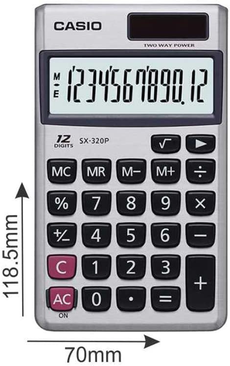 Casio SX-320P-W Portable Calculator (Grey)