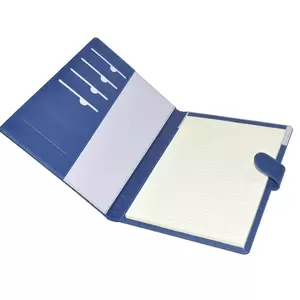 FIS Executive Folder with Writing Pad Italian PU 24x32cm, Blue - FSGT2432PUBLD1