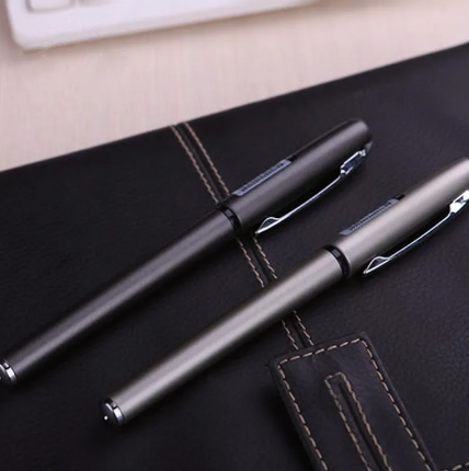 Deli Gel pen S26 men's business office signature student stationery black carbon pen metal pen holder