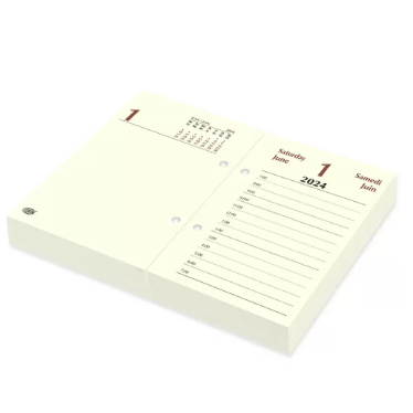 FIS 2024 Block Calendar, Arabic & English, 1 Day Per Sheet , 70 GSM Ivory Paper - FSBCIVAE24